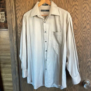 Tan Perry‎ Ellis Button Down Dress Shirt